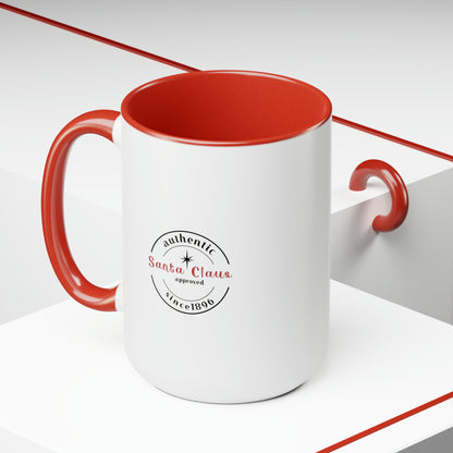 Most Likely to be on the Naughty List Two-Tone Coffee Mugs, 15oz