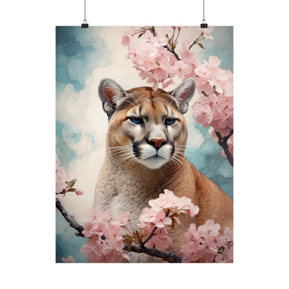 Florida Panther Floral Premium Matte Vertical Posters