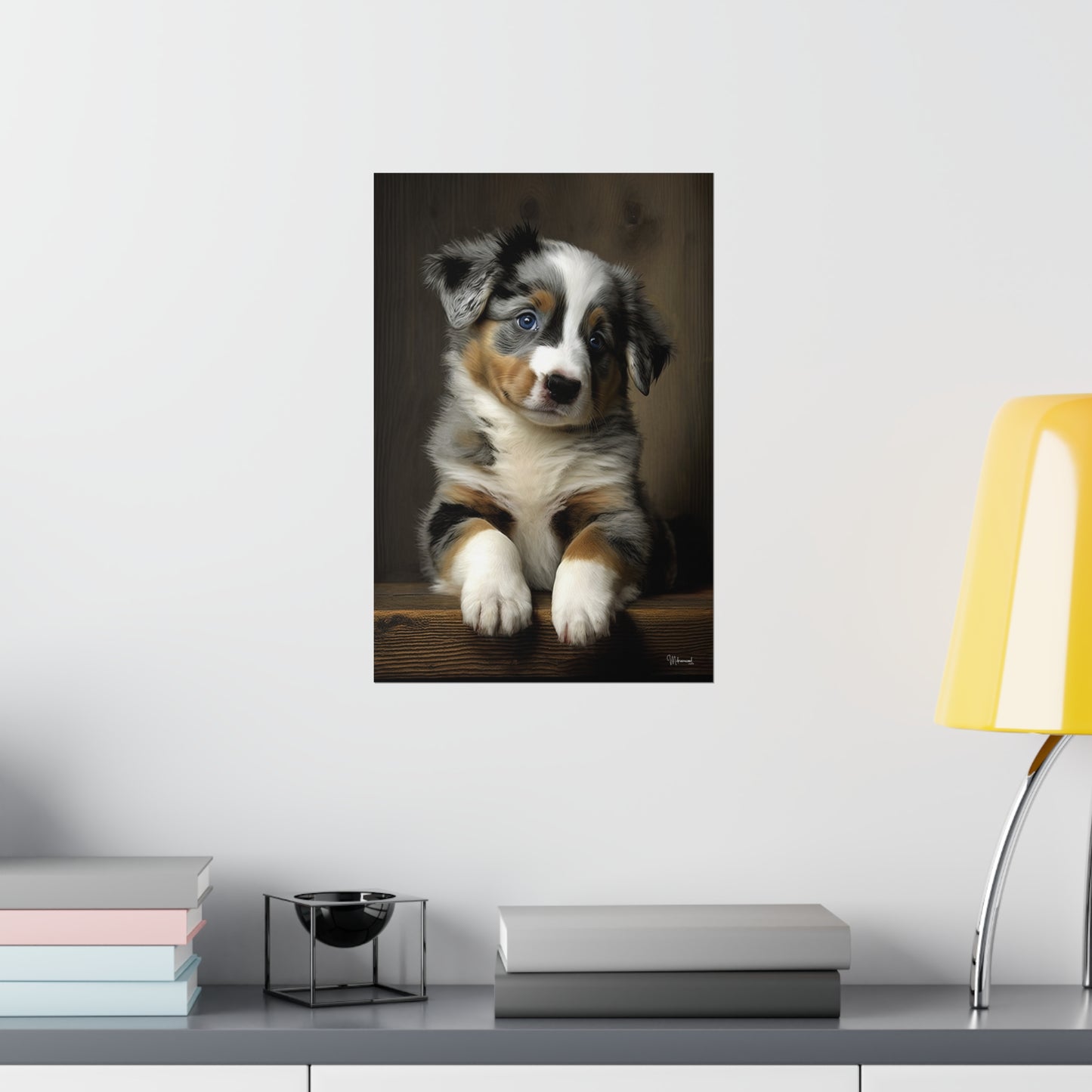 Australian Shepherd Puppy Premium Matte Vertical Posters