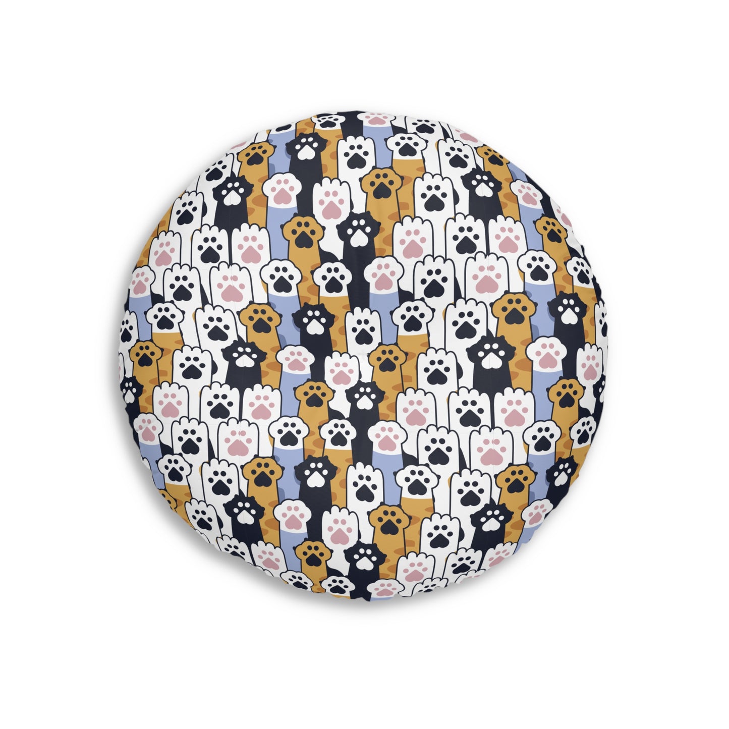 Sassy Pet's Cat Paw Tufted Floor Pillow, Round