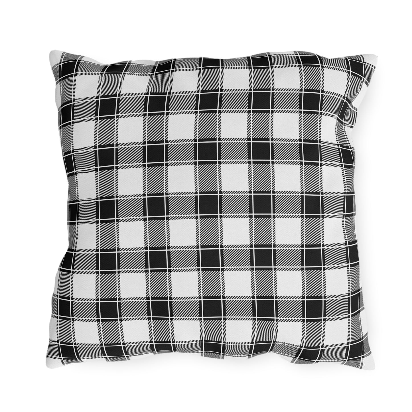 Fall Delights in White & Buffalo Plaid Outdoor Pillows