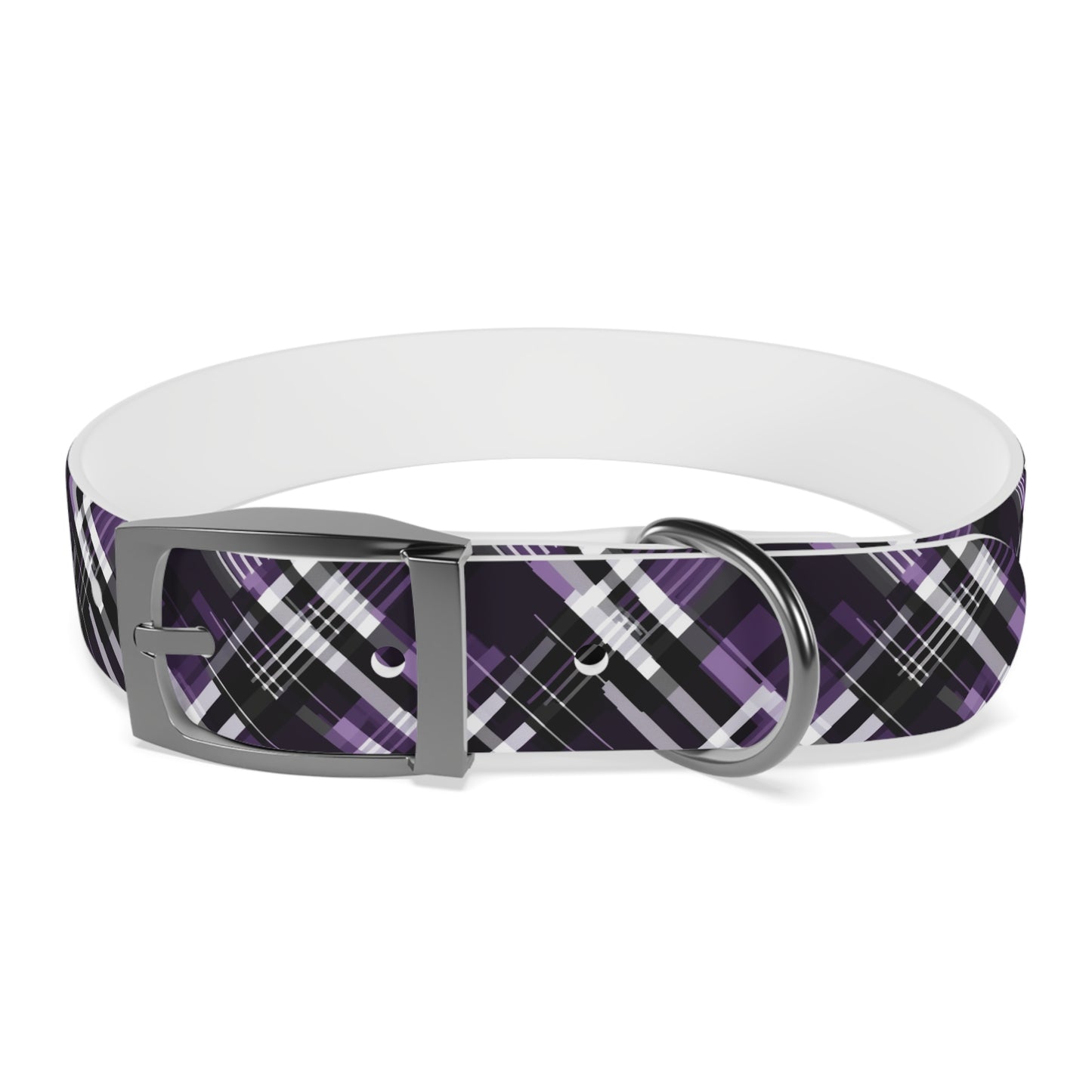 Sassy Pet's Purple, Black & White Plaid Collar