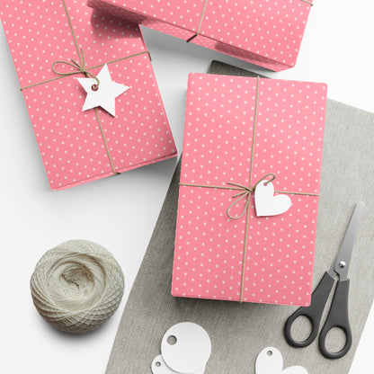 Pink Polka Dot Baby Shower Gift Wrap Papers