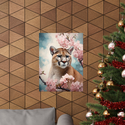 Florida Panther Floral Premium Matte Vertical Posters