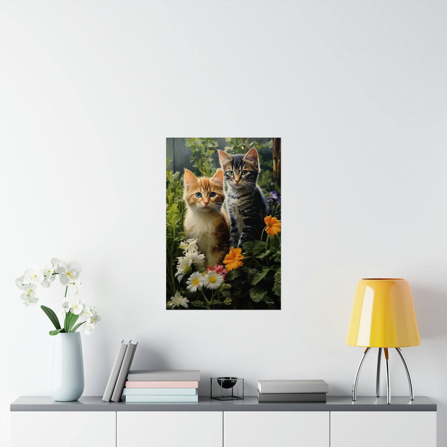 Kittens in the Garden Premium Matte Vertical Posters