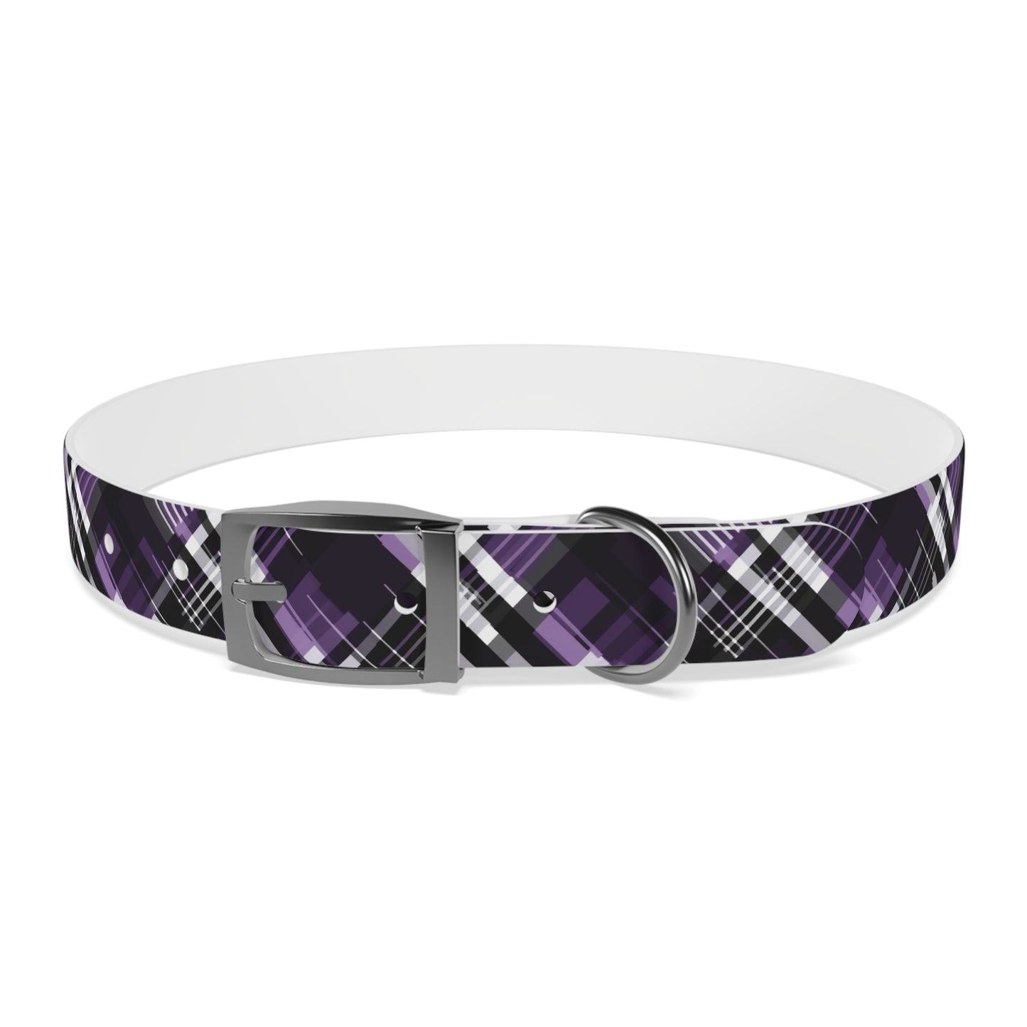 Sassy Pet's Purple, Black & White Plaid Collar