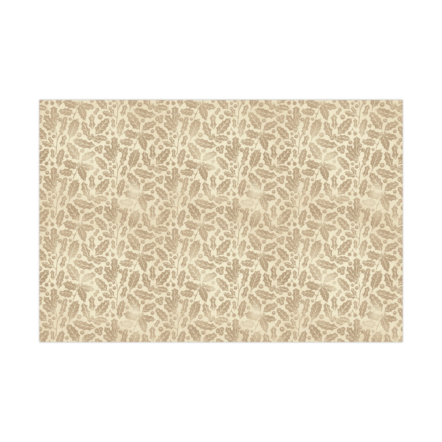 Gold Holly Gift Wrap Papers