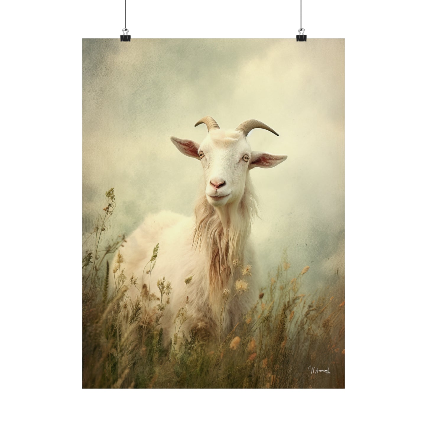 Goat in Field Premium Matte Vertical Posters