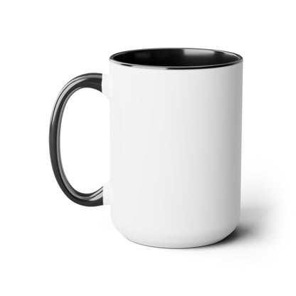 Silently Judging- Black Cat Two-Tone Coffee Mugs, 15oz