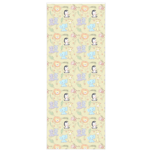 Safari Yellow Baby Shower Wrapping Paper