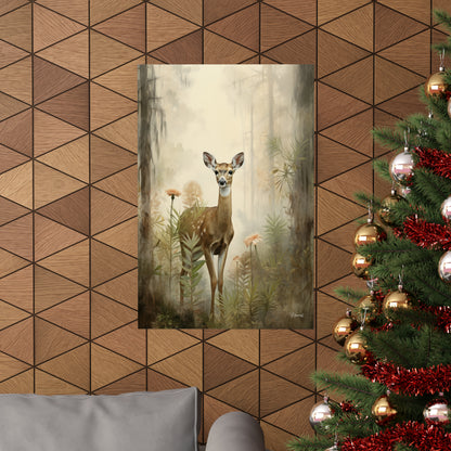 White-Tailed Deer in Florida Forest Premium Matte Vertical Posters