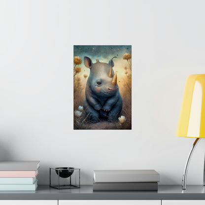 Safari Kids Collection- Rino Premium Matte Vertical Posters