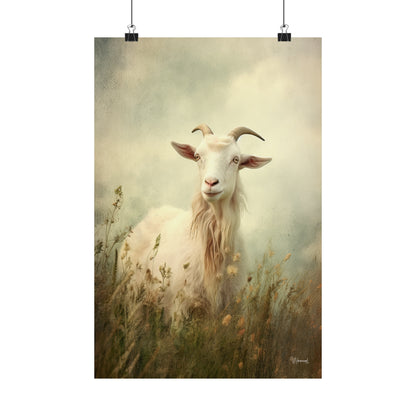 Goat in Field Premium Matte Vertical Posters