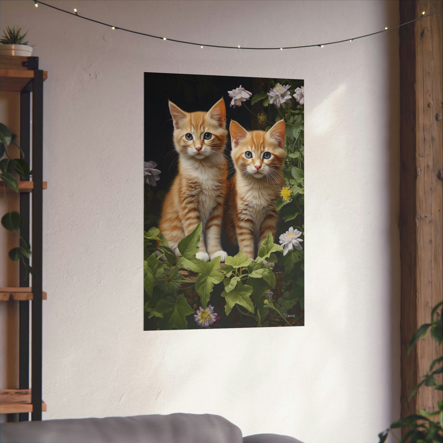 Kittens in the Garden Premium Matte Vertical Posters