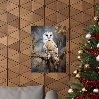 Florida Barn Owl Grunge Premium Matte Vertical Posters