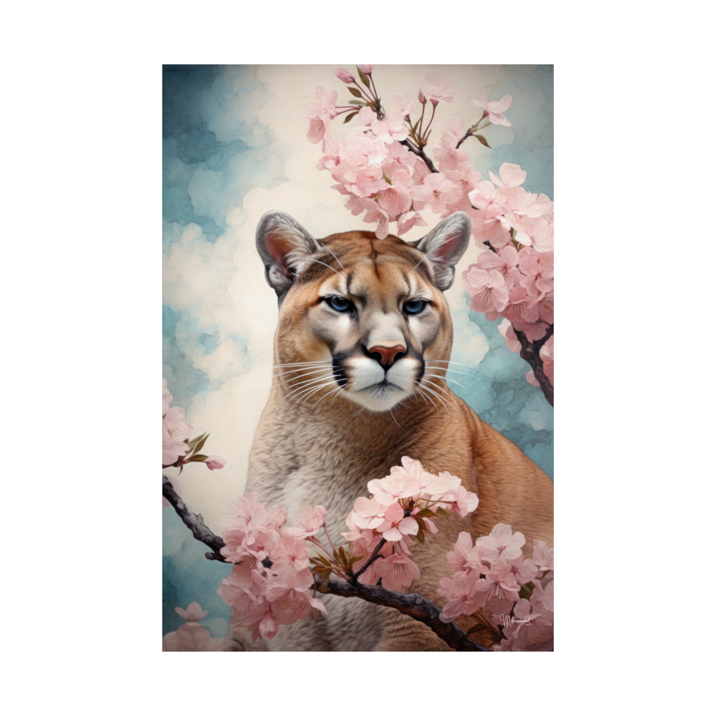 Florida Panther Floral Premium Matte Vertical Posters