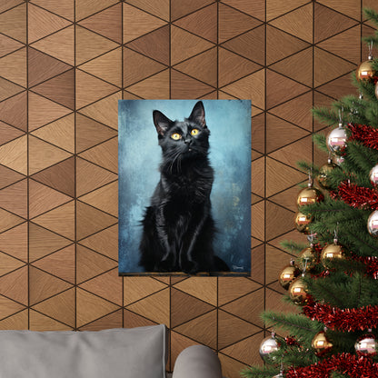 Black Cat Grunge Premium Matte Vertical Posters