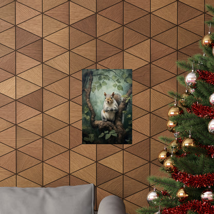 Squirrel in the Forest Premium Matte Vertical Posters