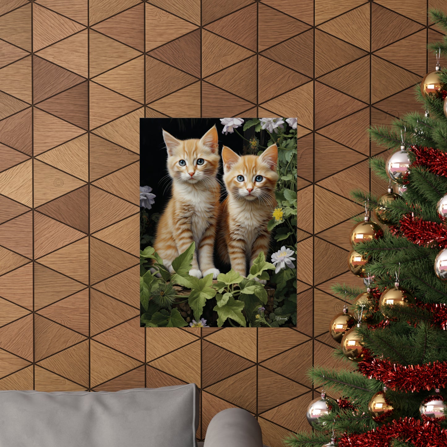 Kittens in the Garden Premium Matte Vertical Posters