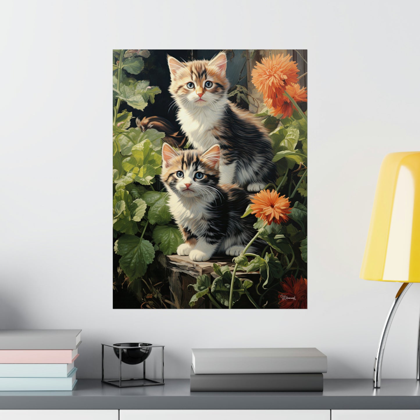 Kittens in the Garden Premium Matte Vertical Posters