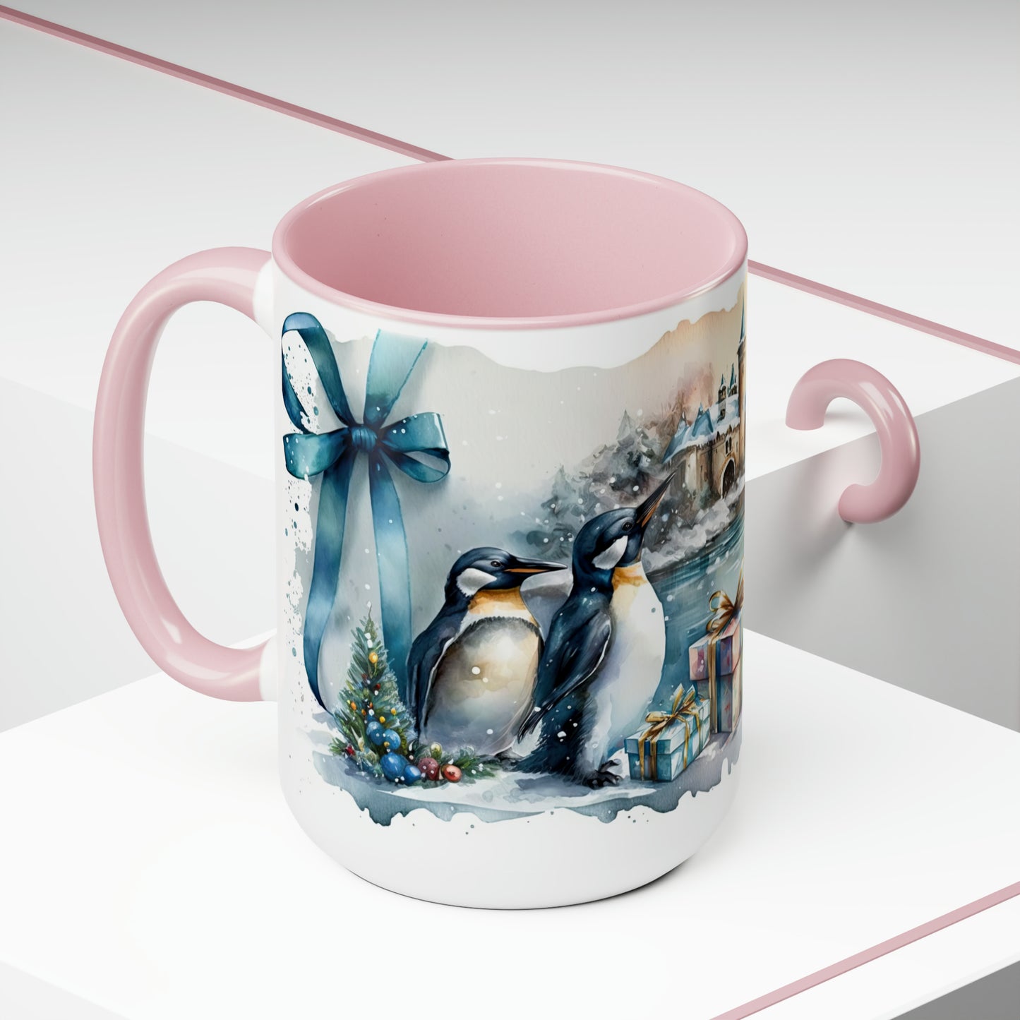 Penguin Christmas Wonderland Coffee Mugs, 15oz