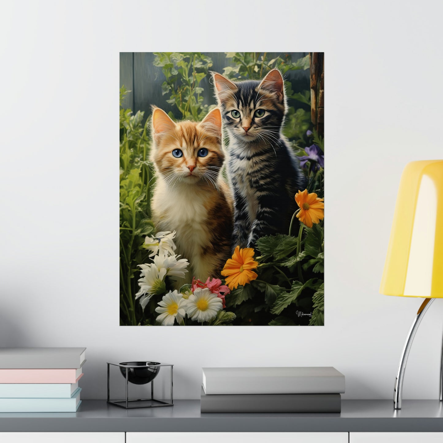 Kittens in the Garden Premium Matte Vertical Posters