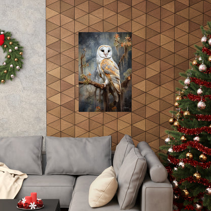 Florida Barn Owl Grunge Premium Matte Vertical Posters