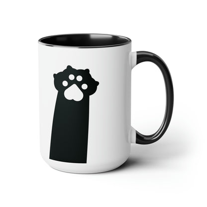 Talk to the Paw! Two-Tone Coffee Mugs, 15oz