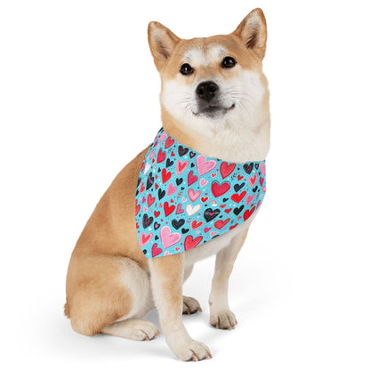Sassy Pet's Bandana Collar - Loving Hearts