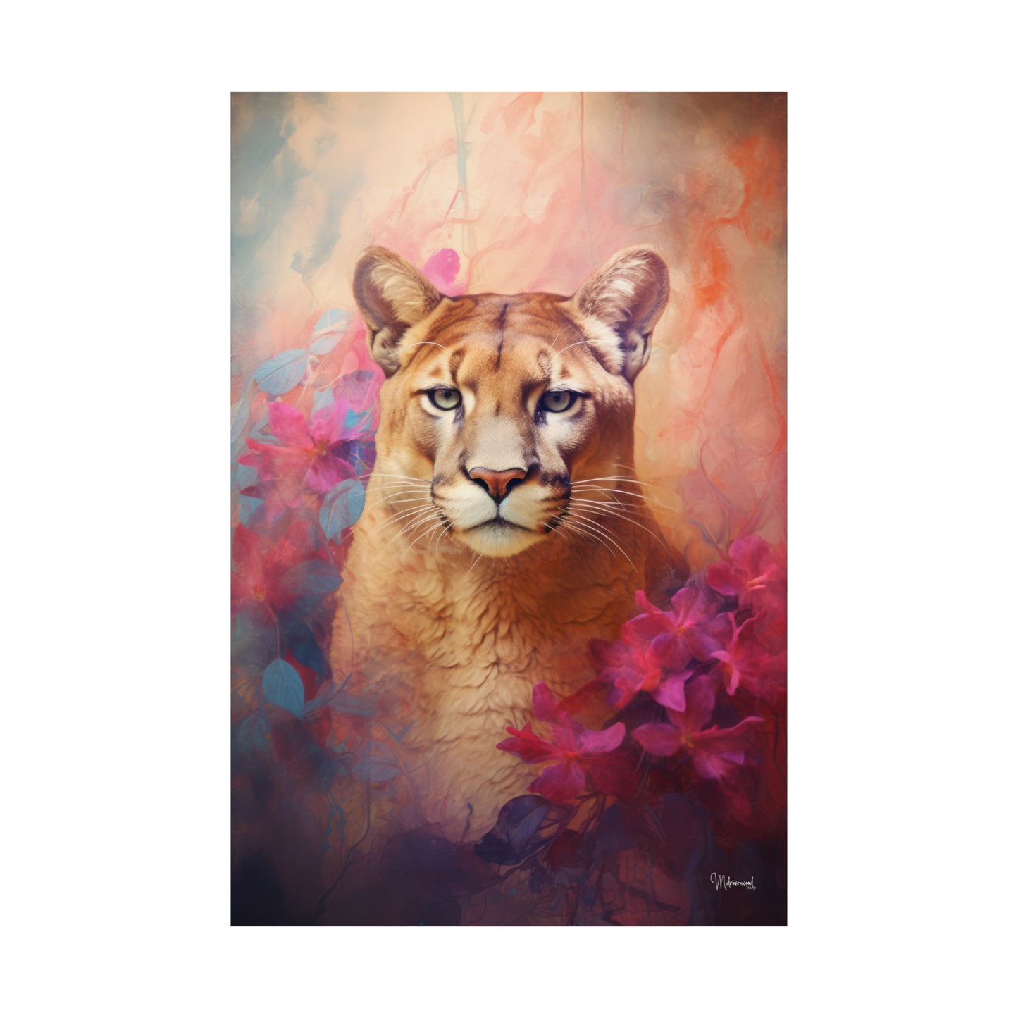 Florida Panther Floral Premium Matte Vertical Posters