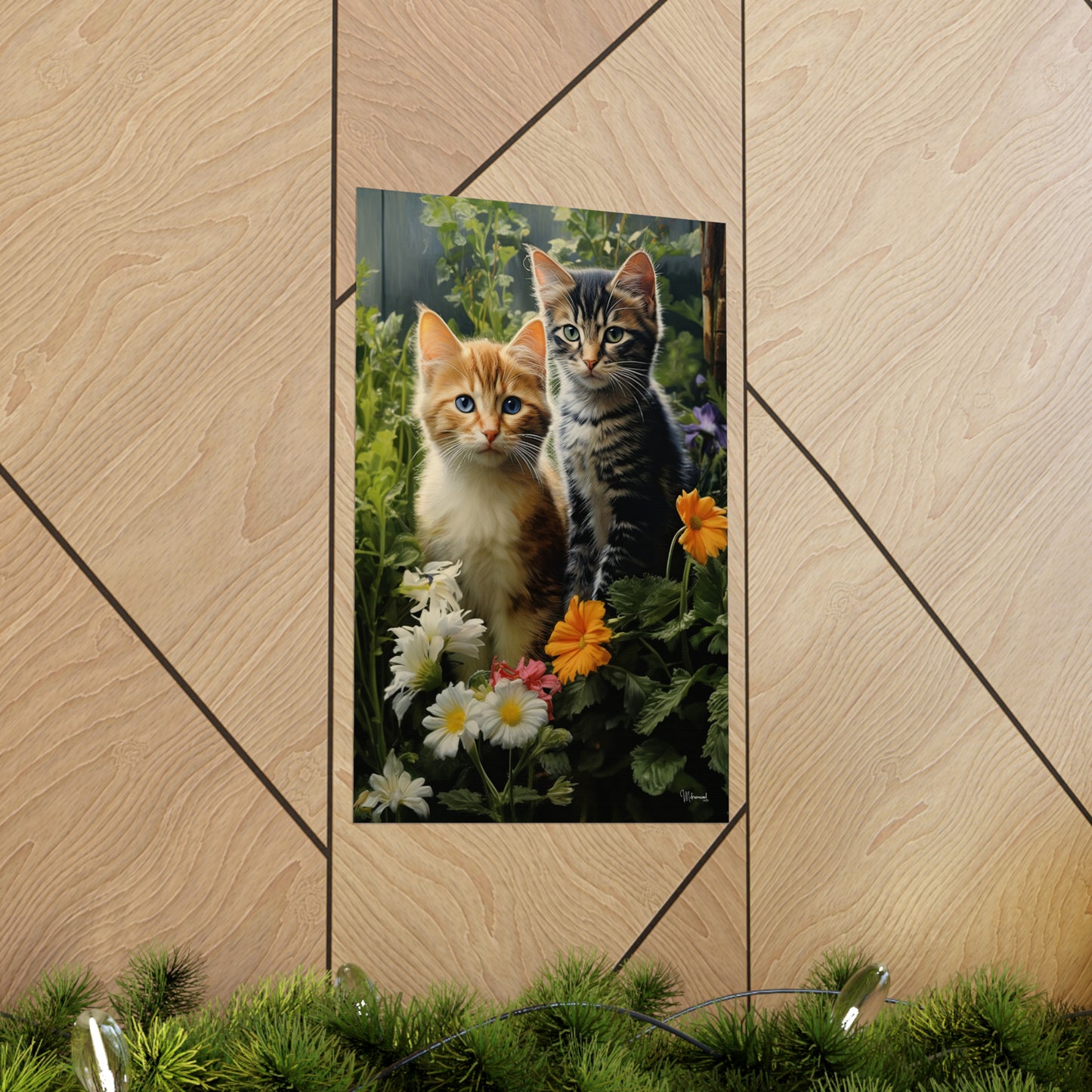 Kittens in the Garden Premium Matte Vertical Posters