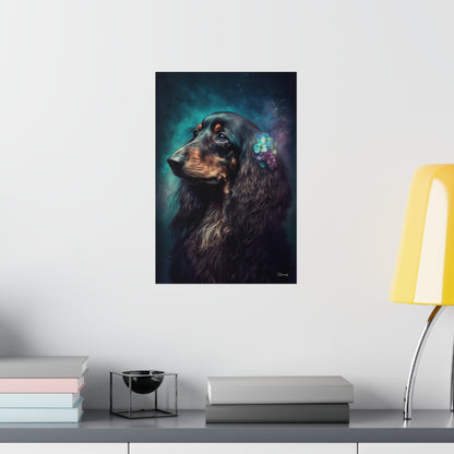 Long Haired Dachshund Dog Premium Matte Vertical Posters