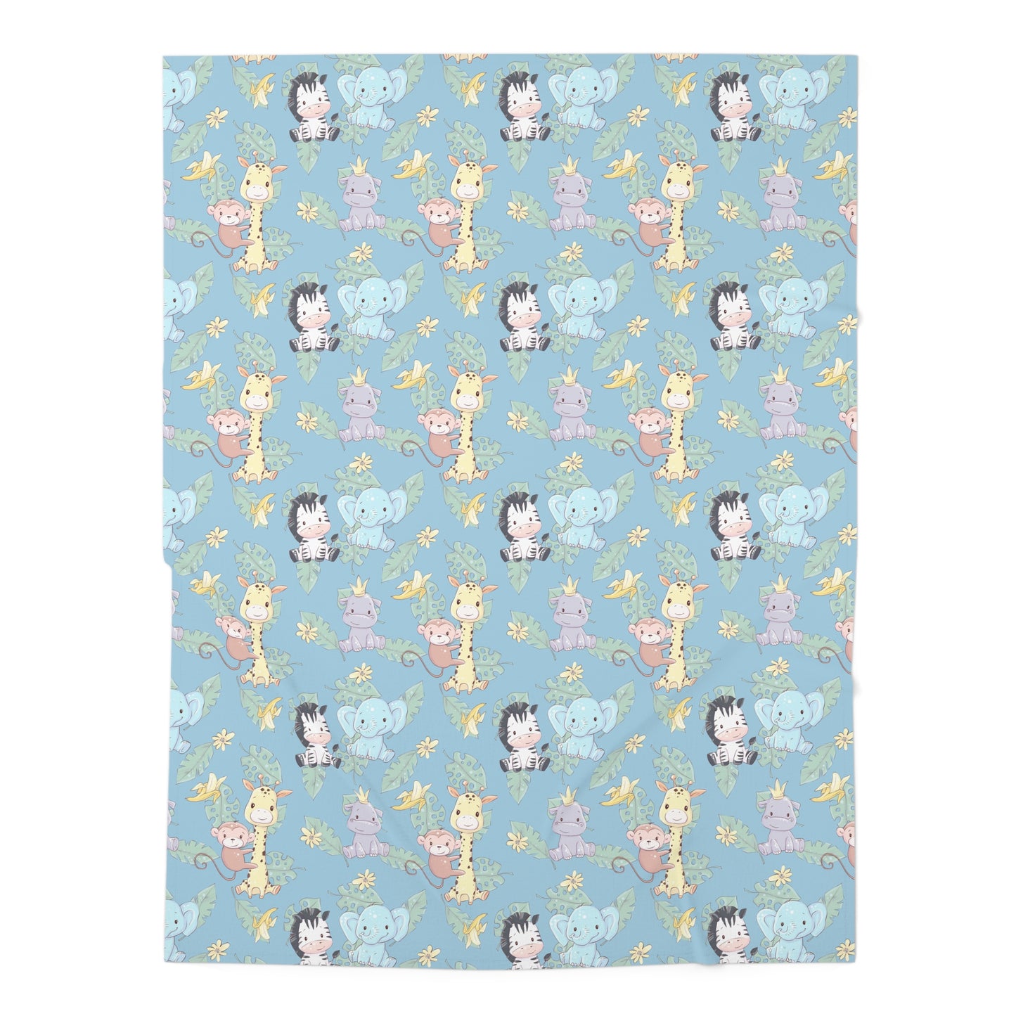 Safari Blue Baby Swaddle Blanket