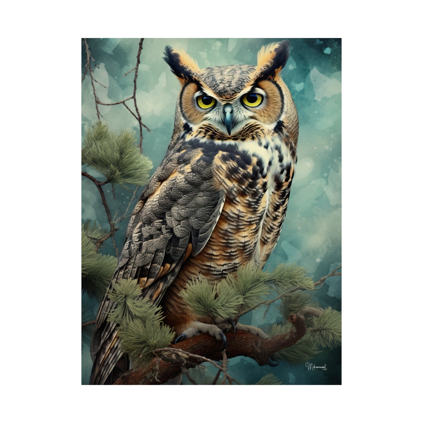 Great Horned Owl Premium Matte Vertical Posters