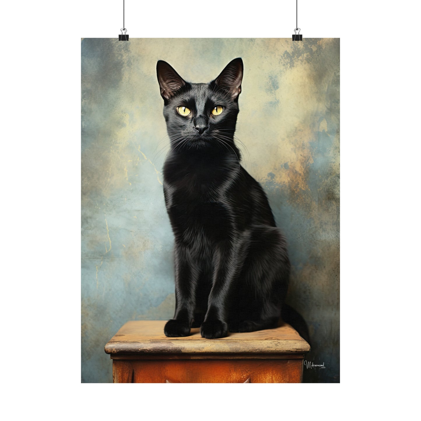 Black Cat Grunge Premium Matte Vertical Posters