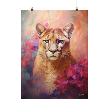 Florida Panther Floral Premium Matte Vertical Posters