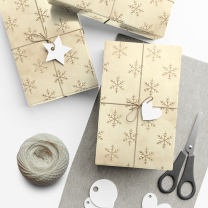 Gold Snowflake Gift Wrap Papers