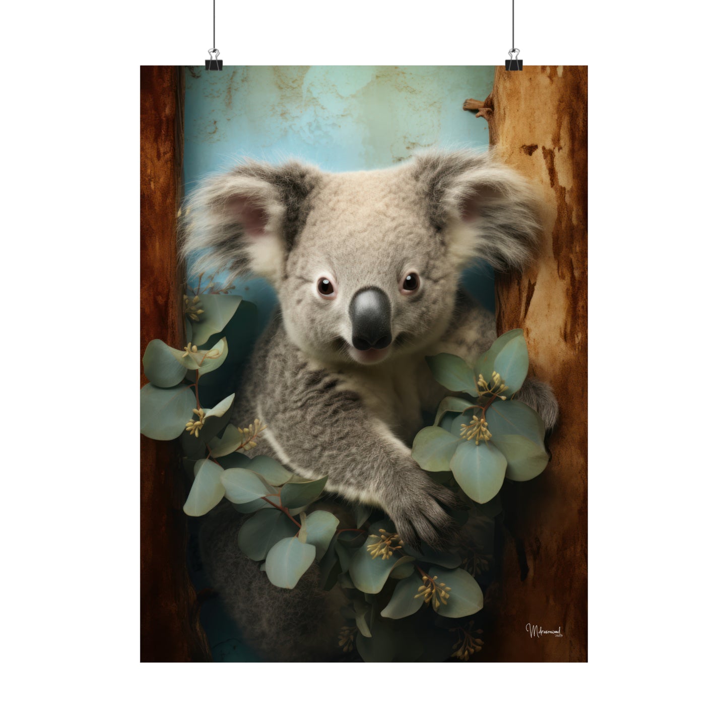 Koala Bear in Tree Premium Matte Vertical Posters