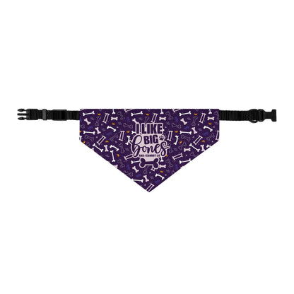 Sassy Pet's I Like Big Bones Purple Pet Bandana Collar