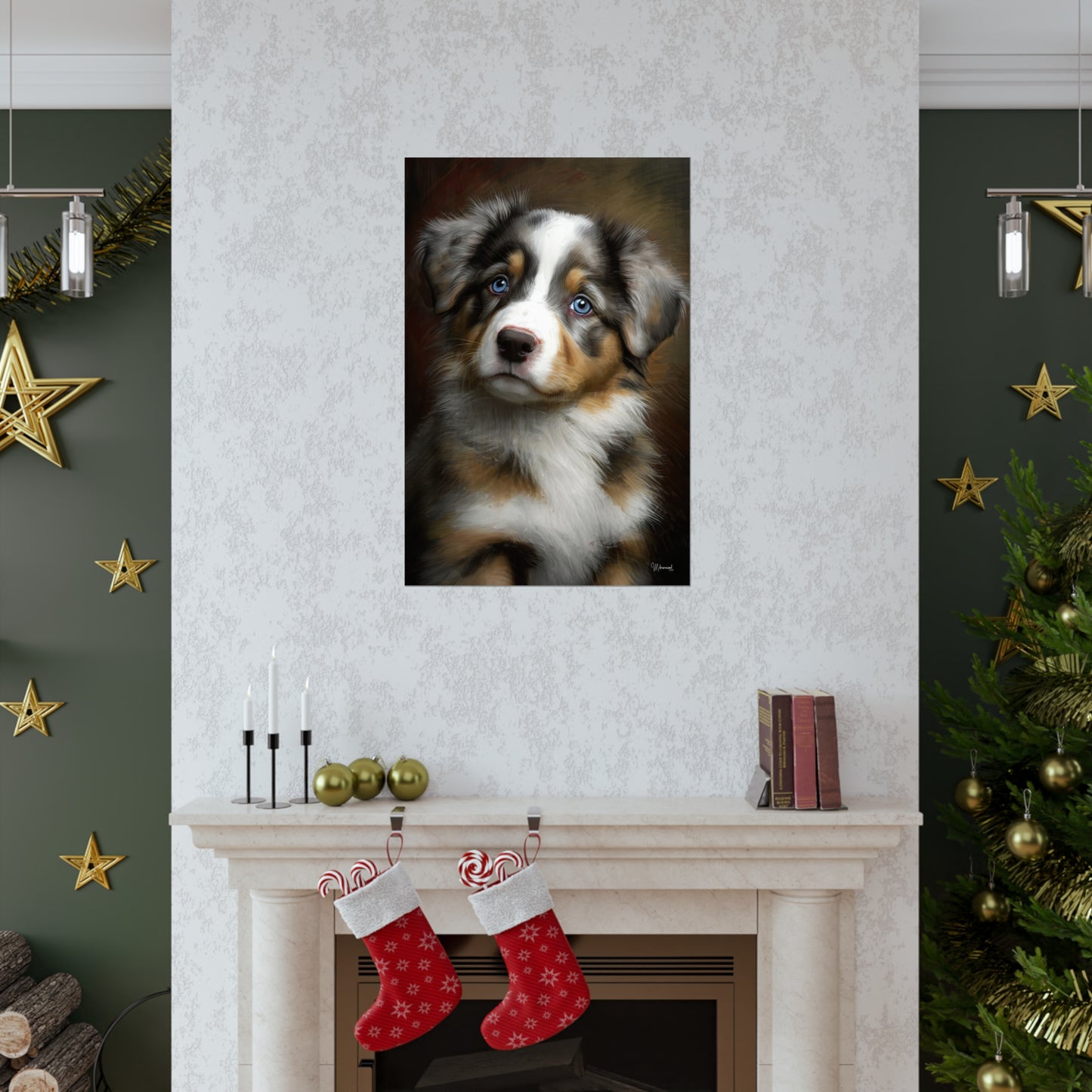 Australian Shepherd Puppy Premium Matte Vertical Posters