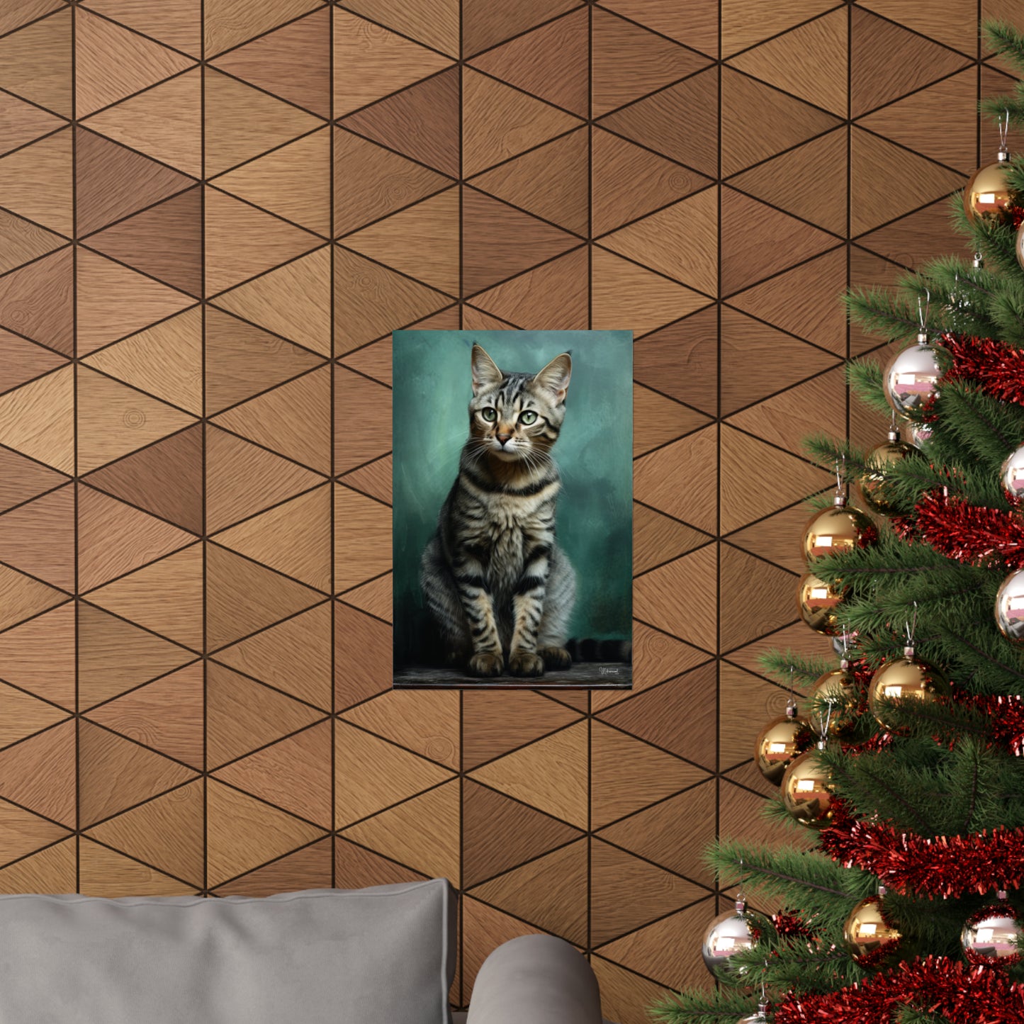 Tabby Cat Grunge Premium Matte Vertical Posters