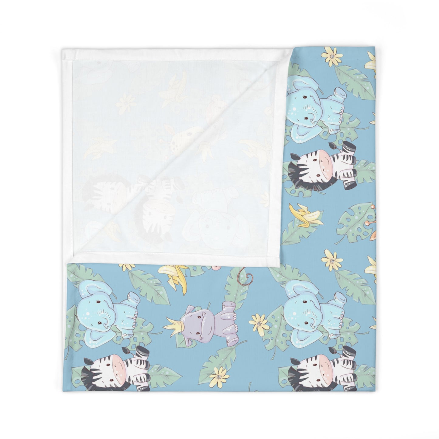 Safari Blue Baby Swaddle Blanket