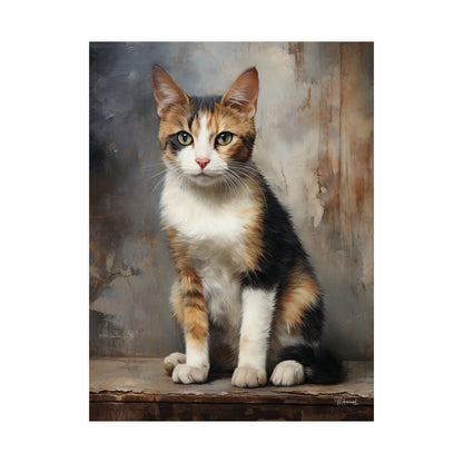 Calico Cat Grunge Premium Matte Vertical Posters