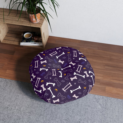 Sassy Pet's Big Bones Purple Tufted Floor Pillow, Round