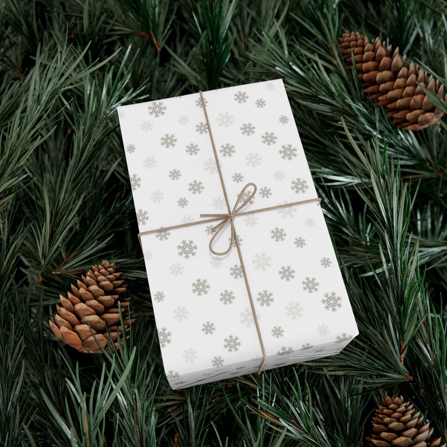 Silver Christmas Snowflakes Gift Wrap Papers