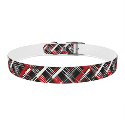 Sassy Pet's Red, Black & White Plaid Dog Collar