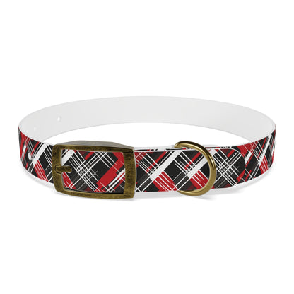 Sassy Pet's Red, Black & White Plaid Dog Collar