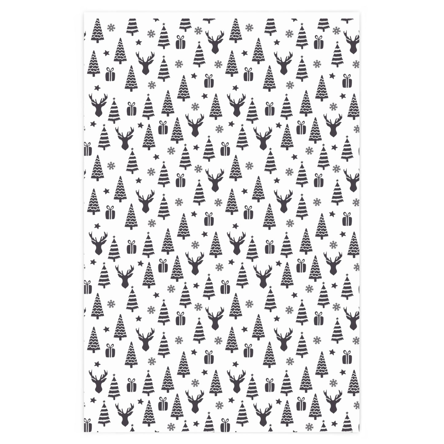 Black & White Holiday Print Wrapping Paper