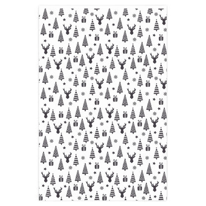 Black & White Holiday Print Wrapping Paper