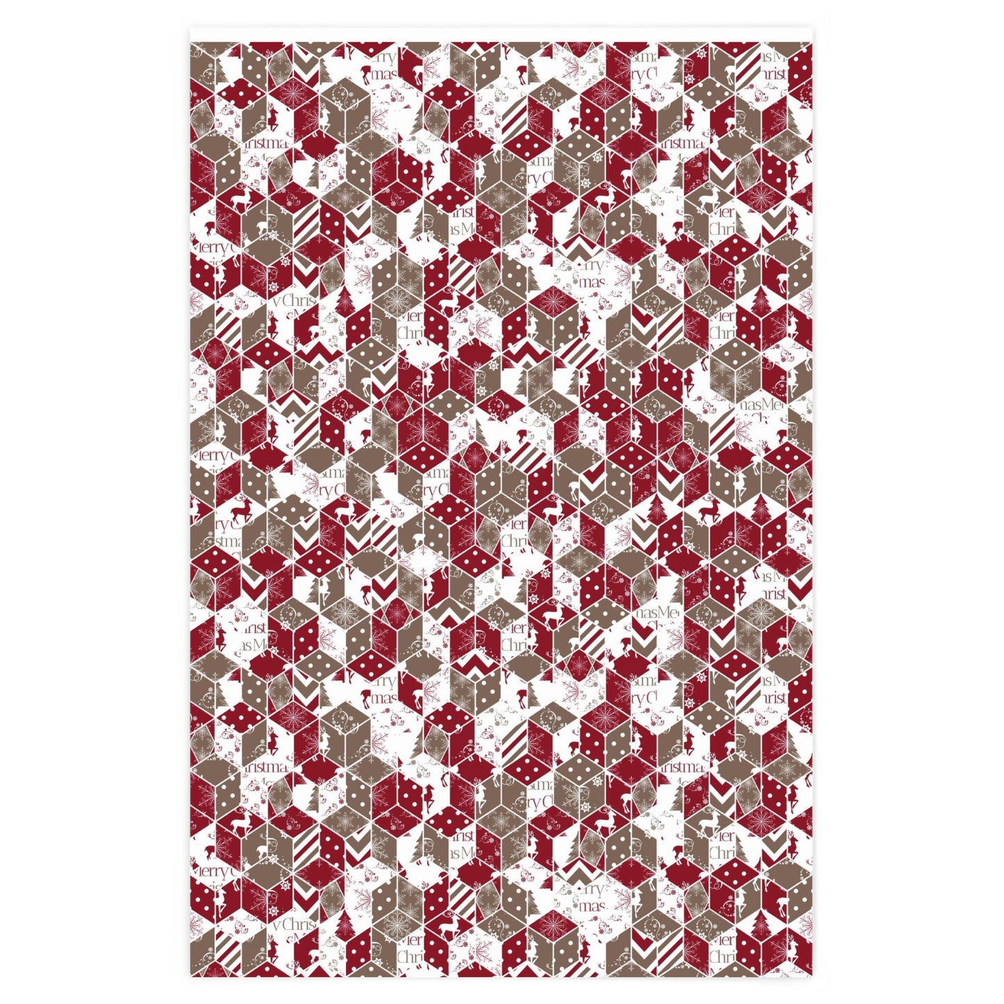 Jolly Christmas Cube Print Wrapping Paper